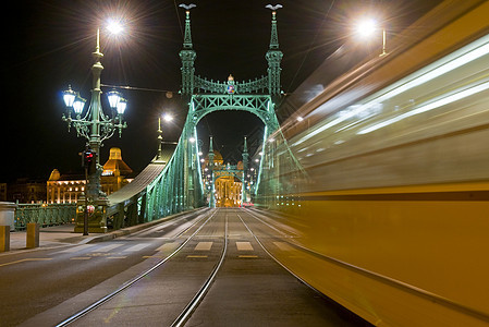 布达佩斯的Tram有轨电车曲目线条运动车辆速度车道运输街道火车图片