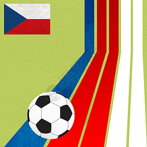 以多彩线背景为背景的可塑旗足球木板照片运动游戏皮革雕塑黏土六边形爱好圆形图片