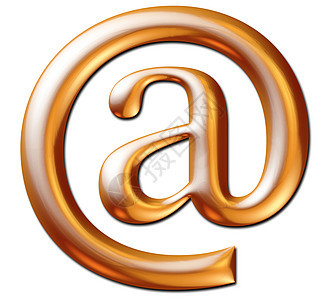 3D 金电子邮件符号徽章回应概念金子反射斜角插图地址电子金属图片