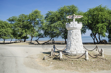 东提摩尔东迪利路口的标志海岸线旅行海岸图片