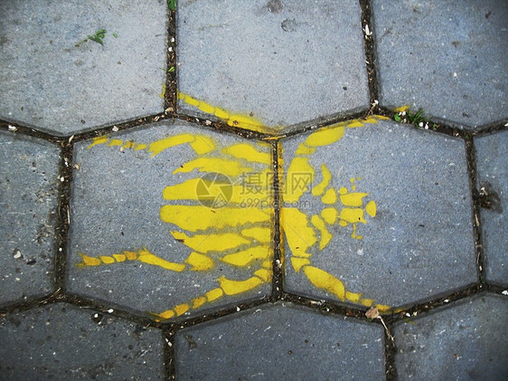 地面上有黄虫 格拉菲蒂画图片
