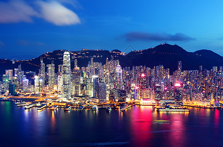 香港晚上的天线建筑公司商业大楼摩天大楼企业天际商业区金融地标图片