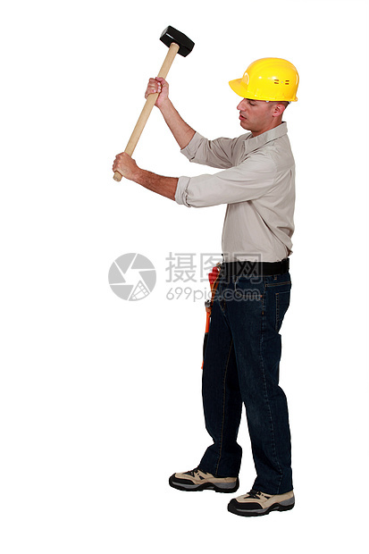 工人用锤子 白背景图片