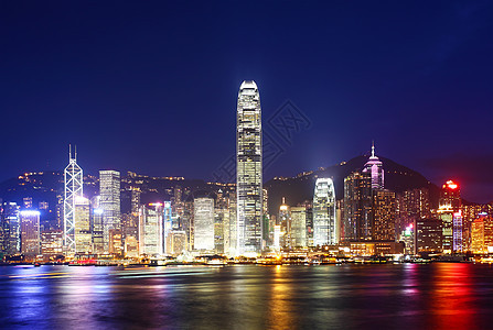 香港晚上的天线城市建筑天际摩天大楼图片