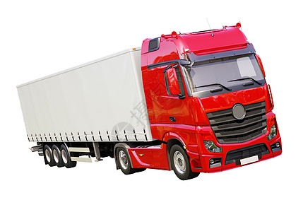 孤立的半拖车卡车交通动力重负车辆输送牵引商品载体加载货物图片