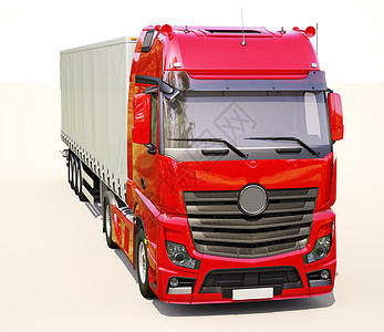 半拖车卡车货车商品托运动力送货交货加载过境商用车运输图片