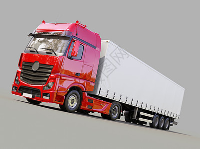 半拖车卡车商用车运输过境输送带车皮交货商品钻机货运加载图片