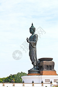 泰国漫走佛佛像建筑学历史性黑色冥想寺庙沉思白色雕塑旅行文化图片