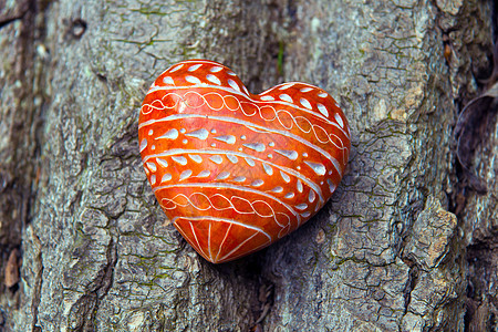 红心模式展示热情树皮和睦婚姻生日明信片红色友谊温暖图片
