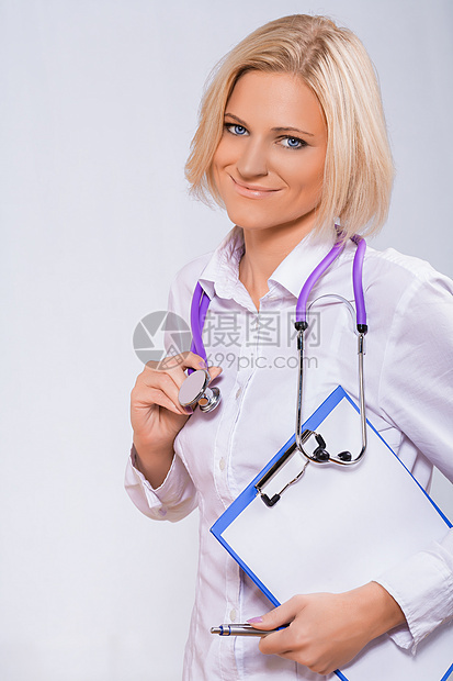 微笑的女医生医疗科学药品女性从业者保健卫生白色工人成人图片