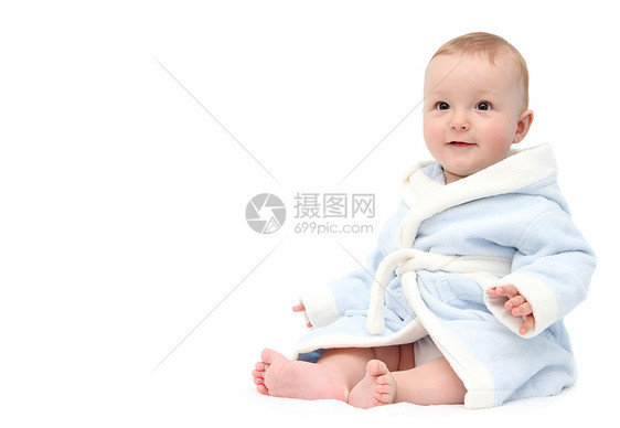 产后的婴儿男生浴衣蓝色皮肤洗澡护理几个月眼睛男性童年图片