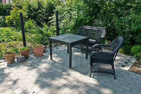 古典花园家具风格草地座位装饰桌子场景椅子绿化植物园艺图片