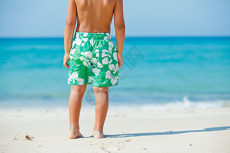 在海滩上散步假期海浪皮肤男性热带海洋婴儿场景支撑日光浴图片