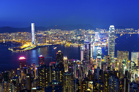 香港在山顶之夜的夜晚图片