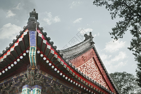 在中国大厦上 特写了板块的屋顶瓷砖摄影旅游天空目的地水平历史城市公园低角度建筑图片