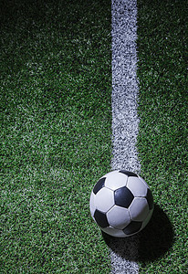 有足球和线的足球场器材绿色运动摄影对象划分边界草皮单线体育图片