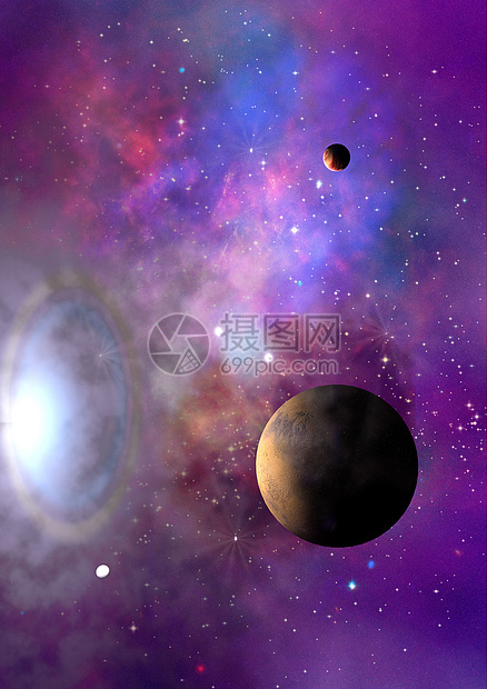 遥远的行星在空间里灰尘场地渲染气体敬畏星系星座插图活力图片