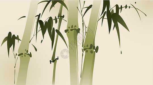 东方风格绘画 竹枝繁体生长木头毛笔图案复兴画像花卉竹子复古图片