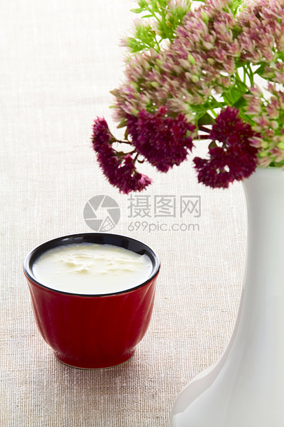 一杯牛奶产品投手花瓶饮料花朵花束水壶液体奶制品甜点图片