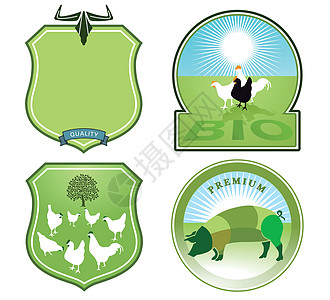 有机标签饲养员生物家禽横幅谷仓农民生产食物产品生态图片