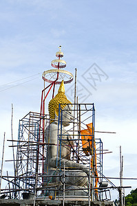 在Subduin寺庙建造封印佛像之下废墟地标上帝文化佛教徒金子艺术仪式宗教旅游图片