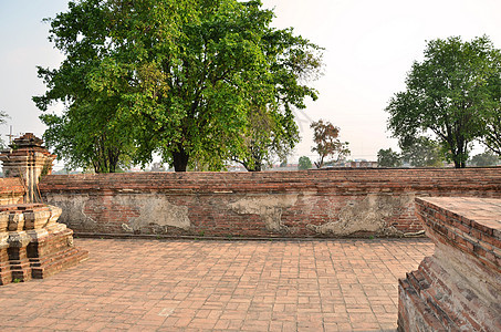 泰国Ayutthaya古老寺庙和纪念碑王国宝塔游客反射文化建筑城市遗产建筑学蓝色图片