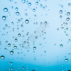 玻璃上水滴气泡液体镜子雨滴墙纸蓝色图片
