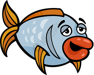 有趣的鱼类漫画插图图片