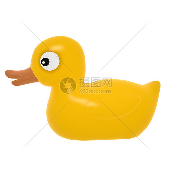 白色背景上的橡胶鸭玩具橡皮黄色鸭子橡皮鸭图片