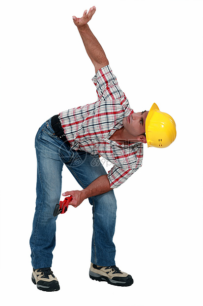 建筑工人举起手来工具安全工作测量生活工人建造工业警卫建设者图片