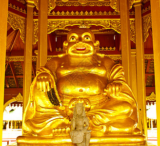 笑金佛雕像 中国幸福之神护符偶像智慧宗教佛教徒祝福雕塑传统财富运气图片