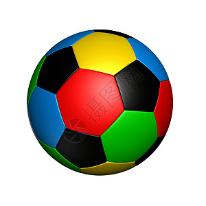 奥林匹克彩色足球球高清图片