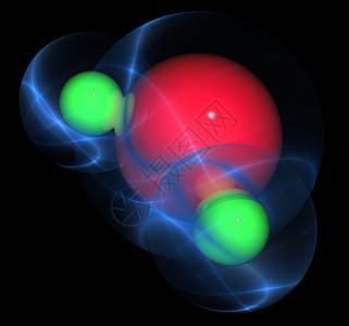 水分子粒子结构组织光线黑色材料分子科学红色反光图片