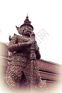 古老的巨型雕塑 在曼谷的翡翠佛寺图片