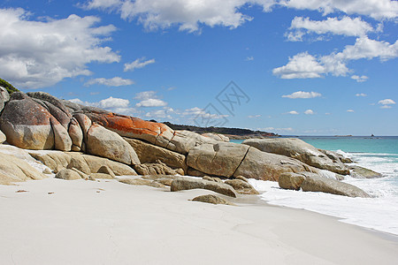 火焰湾 塔斯马尼亚 澳大利亚名胜红色假期风景海滩海湾景点海洋岩石旅游图片