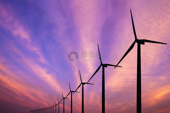 风力涡轮机发电机发电天空农场涡轮轮机日出活力风车团体日落图片