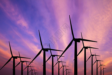 风力涡轮机发电机活力背光阳光团体日落轮机环境力量农场发电图片