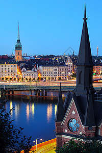 斯德哥尔摩旧城夜景图片