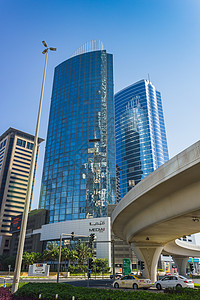 阿联酋迪拜高楼建筑和街道酒店奢华城市场景商业金融办公室旅行建筑学图片