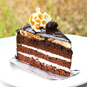 巧克力蛋糕食物黑色巧克力奶油状棕色蛋糕甜点奶油白色烘烤图片