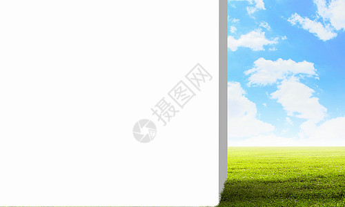 白空白墙旅行商业天空广告正方形小路场地季节财产场景图片
