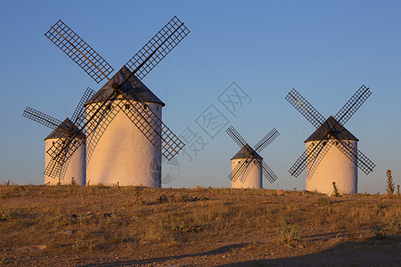 风车拉曼查西班牙旋转观光地标旅游旅行团体图片