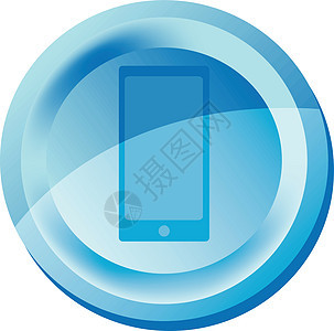 蓝矢量按钮移动电话和智能手机图片