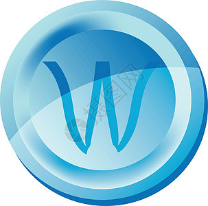 蓝矢量按钮W Web & Wiki图片