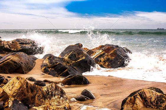 葡萄牙的海岸线地平线荒野海岸天气海浪海洋岩石风景海景海滩图片