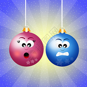 圣诞球乐趣圆圈插图卡通片圆顶惊喜水晶水晶球装饰球形图片
