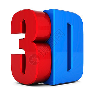 3d 金属徽标电视立体镜插图蓝色浮雕概念立体声白色红色电影图片