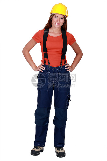 Dungarees的女工图片