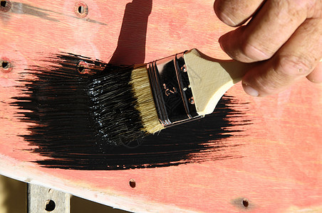 恢复旧式滑板刷子运动装修维修甲板绘画活动蓝色绿色工具图片