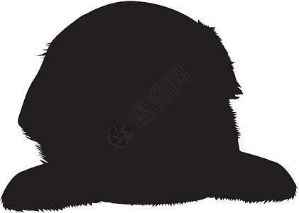 狗背影插图犬类卡通片图形警犬黑色白色服务绘画宠物插画
